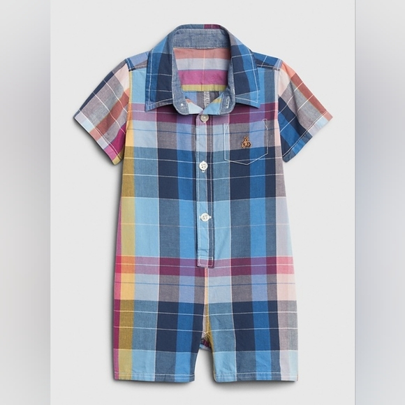 Baby Brannan Bear Plaid Shorty One-Piece - Picture 1 of 7